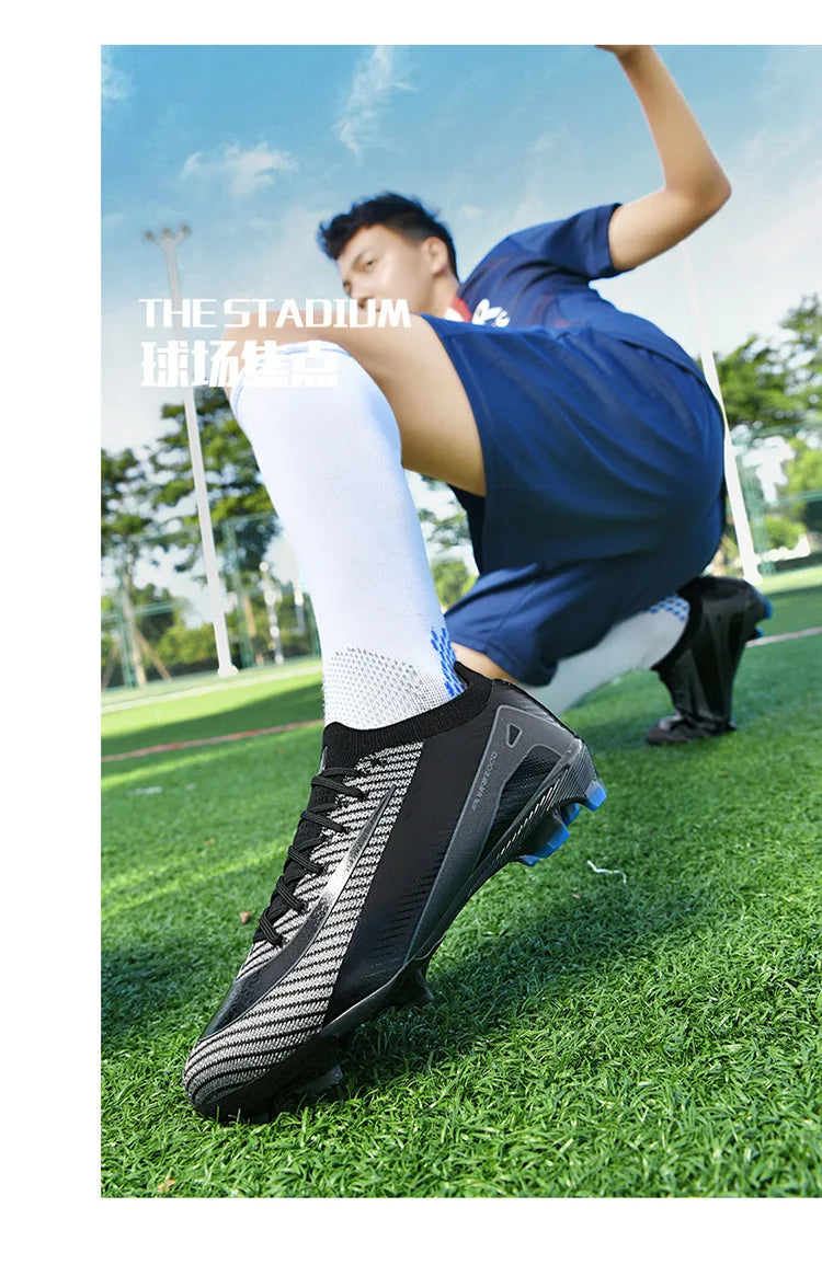 New High-Top Soccer Shoes Professional Training Football Boots TF/FG Non-Slip Soccer Sneakers Outdoor Grass Soccer Shoes