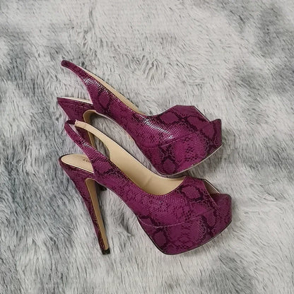 Women Sandals Sexy Pumps 14CM Platform Stripper High Heels Open Toe Stilettos Gladiator Party Dress Wedding Shoes Large Size 44