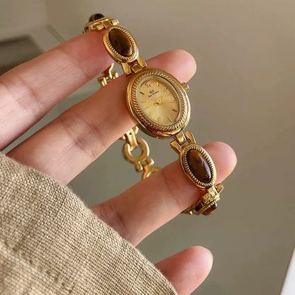 High-end Luxury Watches for Woman Elegant Green Jewelry Jade Quartz Bracelet Wristwatch Gift for Women Lady Fashion Dress Watch