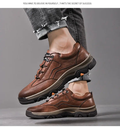 2024 Business Comfort Men's Shoes Simple versatile leather footwear Casual outdoor anti slip loafers male new comfortable flat