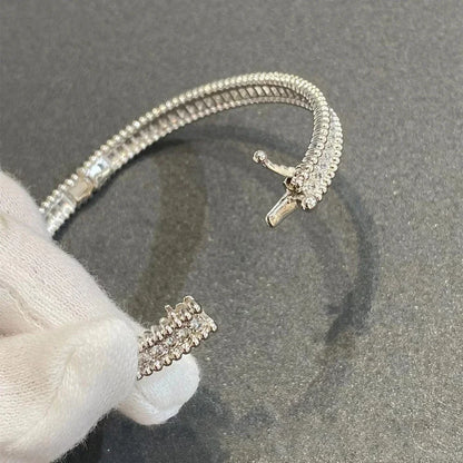2mm  Certified Full Moissanite Diamond Bangle 100% 925 Sterling Silver Plated 18K Gold Bracelet Luxury Fine Jewelry for Women