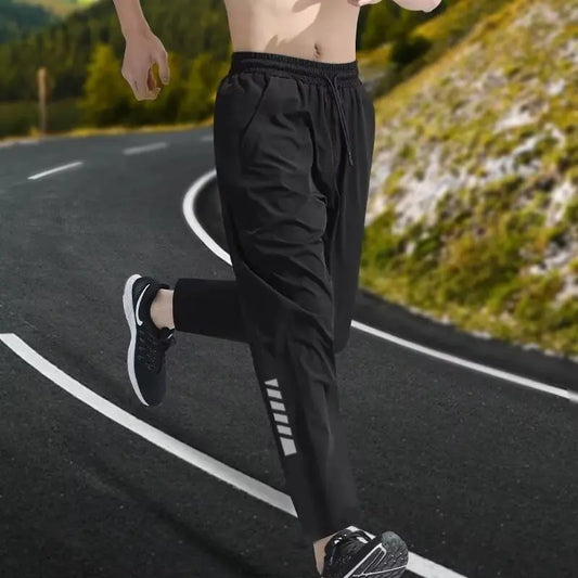 Men's Quick-Dry Summer Morning Run Football Cycling Running Training New Casual Loose Elastic Pants