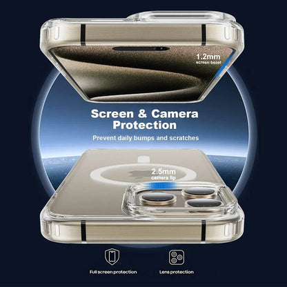 Magnetic Clear Case for iPhone 17 16 15 14 13 11 12 Pro Max Plus Transparent Case Wireless Charge Cover Compatible With Magsafe