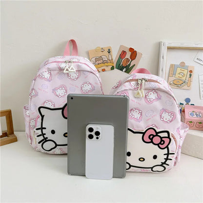 Anime Cartoon Kuromi Melody Cinnamoroll Backpack Boys Girls Cartoon Hello Kitty Kawaii Canvas Fashion Children's Schoolbag