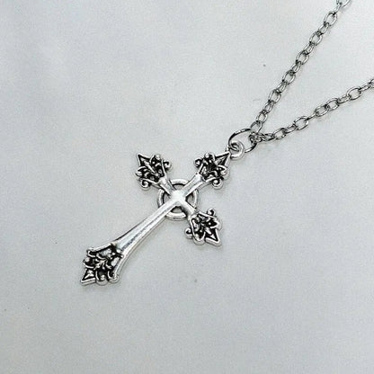Black Rhinestone Cross Jesus Pendant Choker Necklace for Women Punk Vintage Double Layers Chain Boho Jewelry Fashion Party Gifts