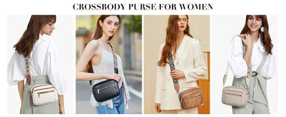 Ladies' Small Square Bag Two-tone Leather Crossbody Bag Large-capacity PU Crossbody Wallet Multi-functional Small Square Bag