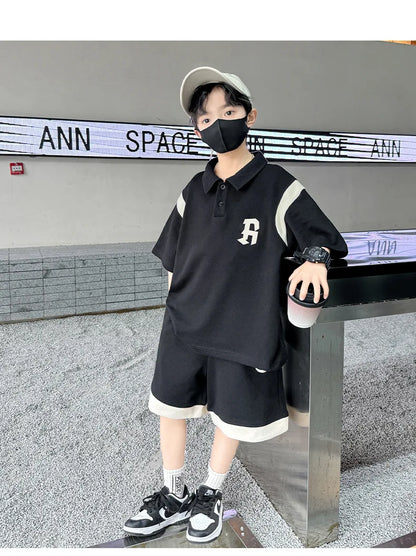 Teenagers Summer Boys Clothing Sets New Letter Fashion T-Shirt + Shorts 2Pcs Boys Suits Birthday Gift 5-14 Years Kids Clothes
