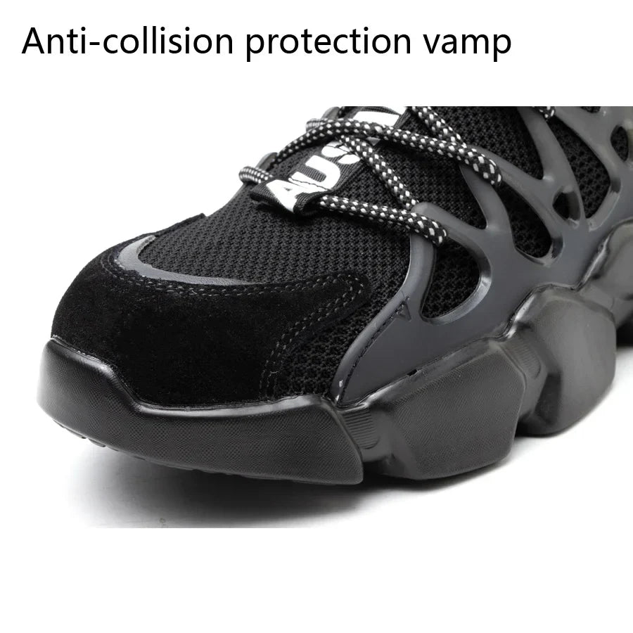 2025 Women's Safety Shoes Anti-Smash Puncture Proof Breathable Mesh Work Boots, Fashion Outdoor Workshop Safety Boots for Women
