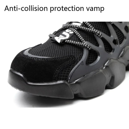 2025 Women's Safety Shoes Anti-Smash Puncture Proof Breathable Mesh Work Boots, Fashion Outdoor Workshop Safety Boots for Women