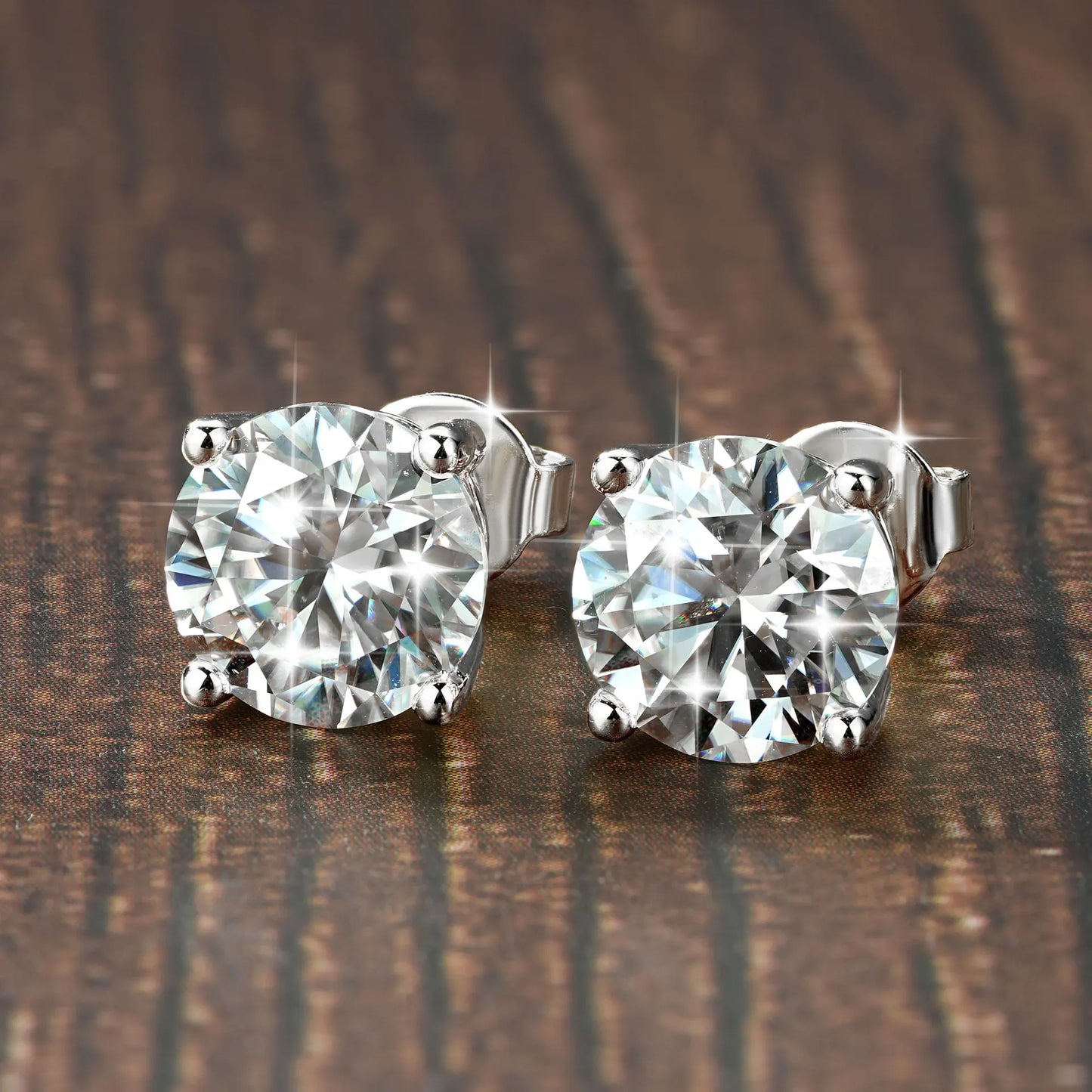 0.5/1/2 CT Real D VVS1 White Black Green Moissanite 100% 925 Sterling Silver Stud Earrings Sparking Fine Jewelry For Women