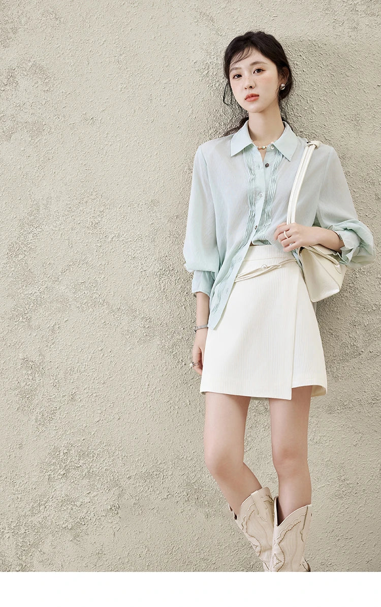 Short Skirt Women 2025 Spring Summer Solid A-line High Waist Slim Skirts Female New Fashion Versatile Clothing MXE12B0655