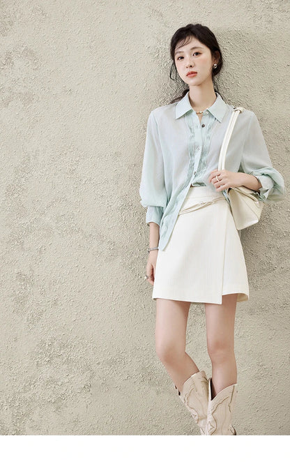 Short Skirt Women 2025 Spring Summer Solid A-line High Waist Slim Skirts Female New Fashion Versatile Clothing MXE12B0655
