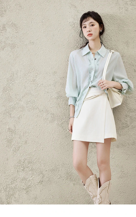 Short Skirt Women 2025 Spring Summer Solid A-line High Waist Slim Skirts Female New Fashion Versatile Clothing MXE12B0655