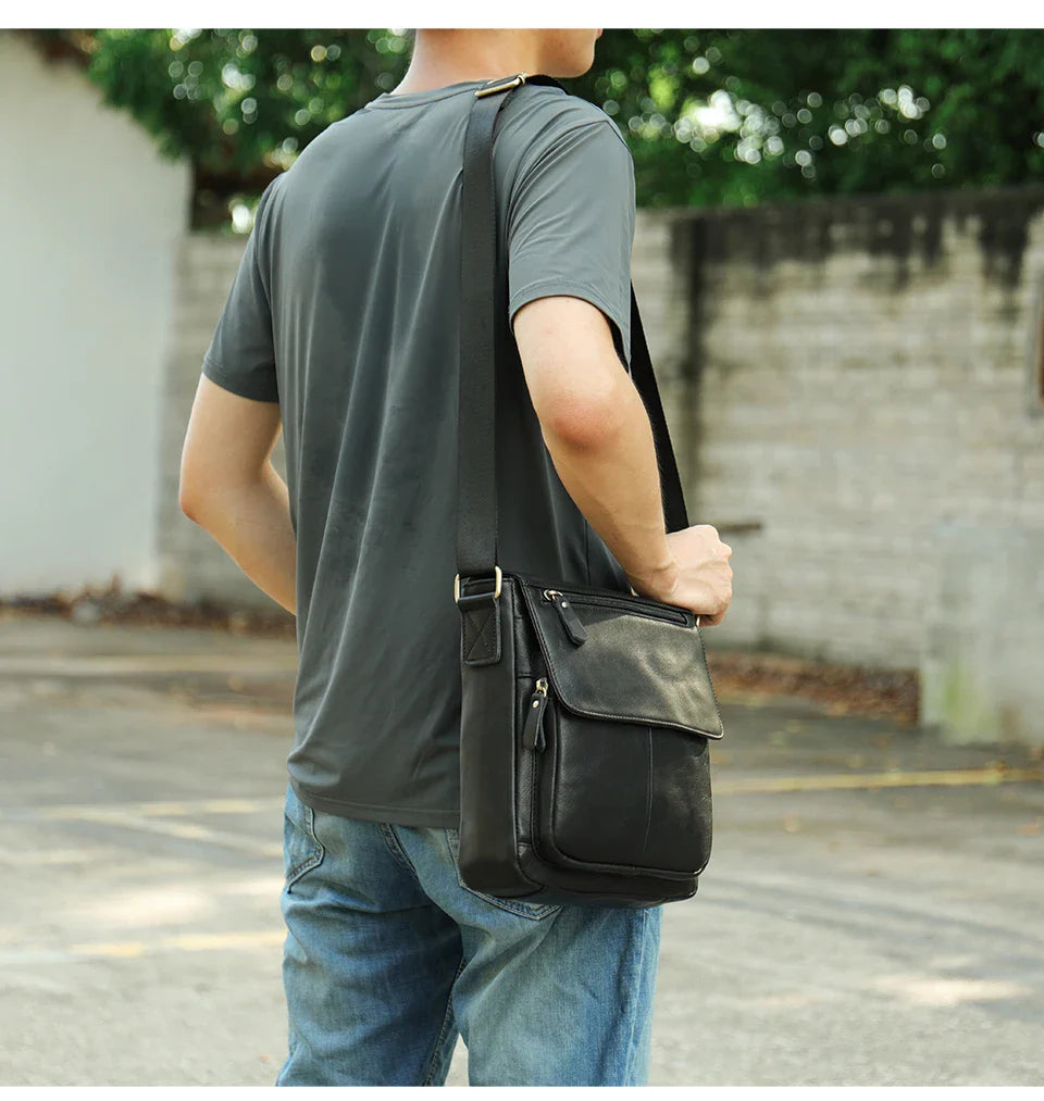 Men's Bags Genuine Leather Messenger Bag Crossbody Shoulder Bags For Male Casual Handbag Men Sling Pack For Work Business