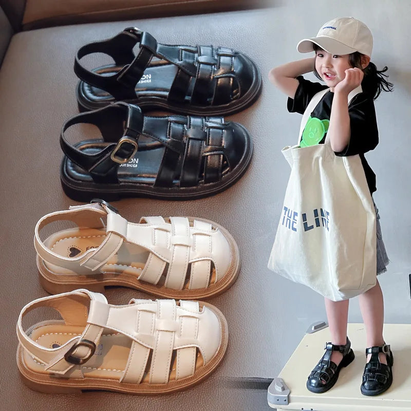 2025  New Summer Princess Sandals For Women's Kids Soft Sole Roma Single Shoes Children's Fashionable Outdoor Footwear