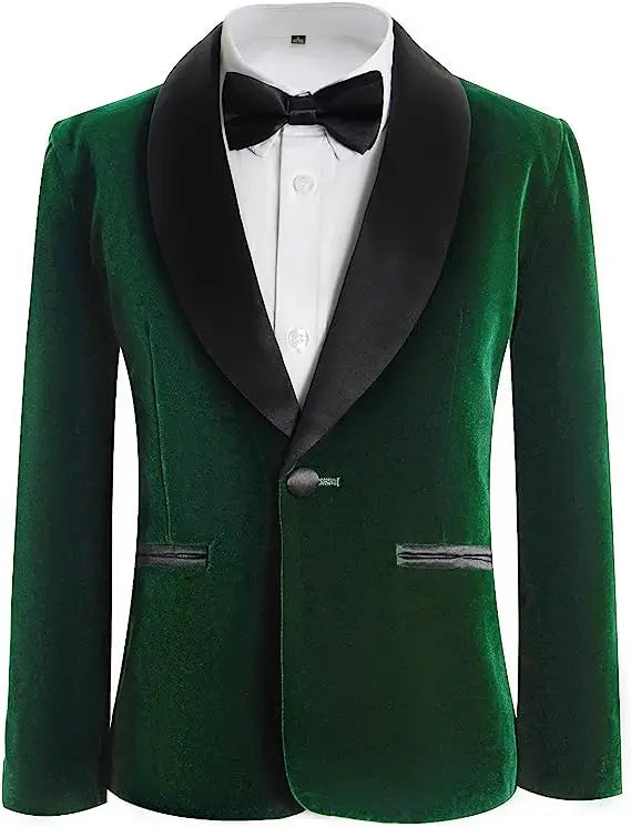 Boys Velvet Blazer Jacket Pants Bowtie 3PCS Photograph Suit Kids 1Year Birthday Dress Children Wedding Performance Evening Set