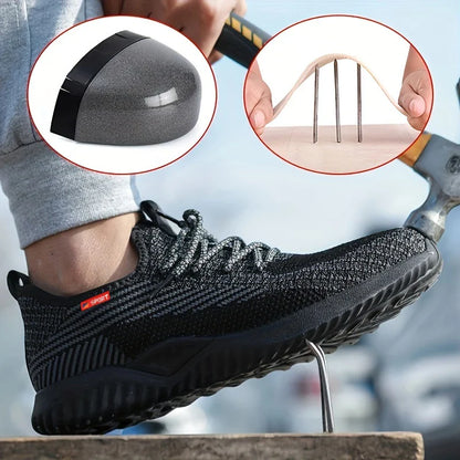 Safety shoes, breathable lightweight work shoes, puncture-resistant and smash-proof protective shoes, steel-toe shoes