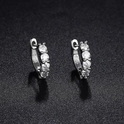 3mm D Color Moissanite Earrings 925 Sterling Silver Plated White Gold Hoop Earring for Women Wedding Party Fine Jewelry