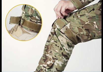 2025 New Multicam Pants with Knee Pads Men Tactical Combat Cargo Camouflage Trousers Hunting Quick Dry Breathable Sport Pants
