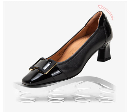 Women's High Heels 2026 New High Quality Sheepskin Black High Heels Commuting Evening Shoes