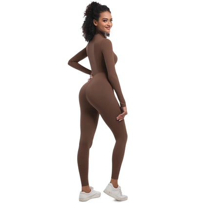 Women's Jumpsuit Women's Sports Shapewear Seamless Slim Fit Long Sleeve Sports Bodysuit  Fitness Sports Bodysuit Yoga Suit