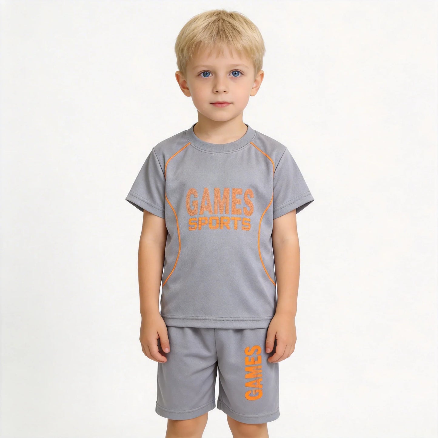 1Set Children's Quick-drying Sports Suit Boys Girls Running Tee Kid Casual Short Sleeves And Shorts Breathable Basketball Sets