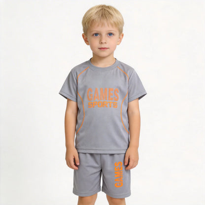 1Set Children's Quick-drying Sports Suit Boys Girls Running Tee Kid Casual Short Sleeves And Shorts Breathable Basketball Sets