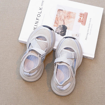 Boys Girls Sports Sandals Rotating Button Students Sneakers Hollowed-out Summer New Students Running Shoes Mesh Breathable