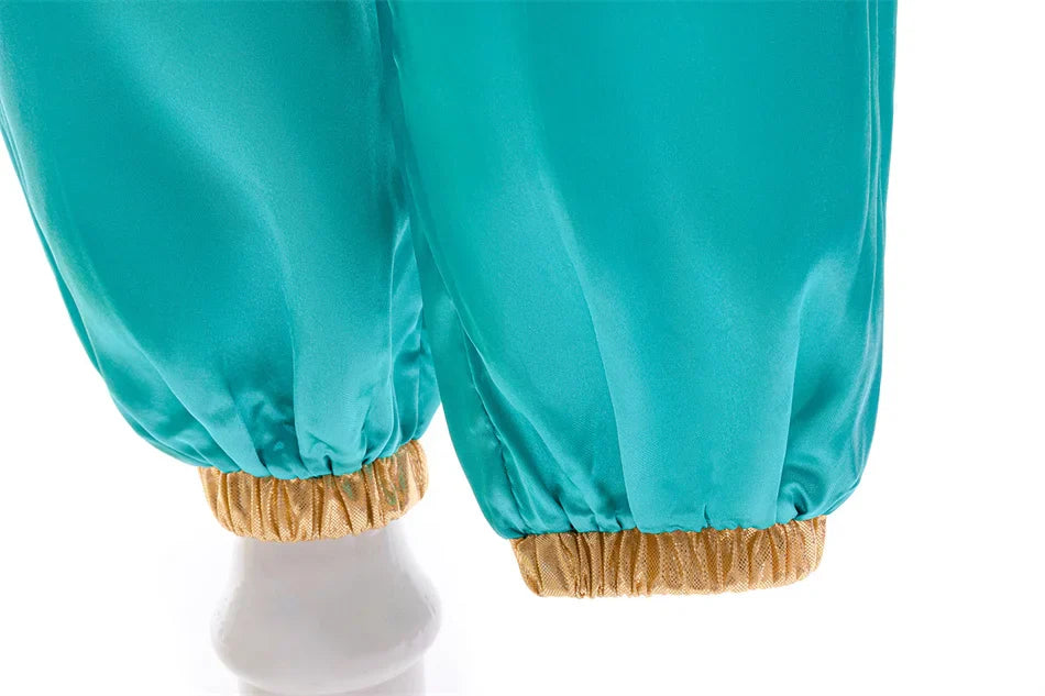 Aladdin Princess Girl Dress Jasmine Two-piece Set Kids Film Role Play Costume Halloween Party Clothes Children Birthday Gift
