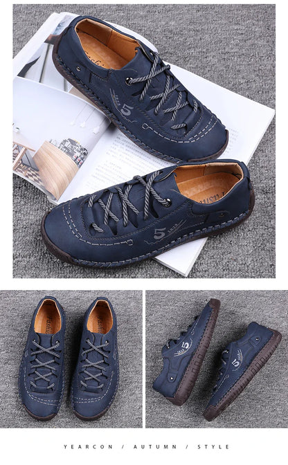Men Leather Casual Shoes Outdoor Comfortable High Quality Fashion Soft Homme Classic Ankle Non-slip Flats Moccasin Trend