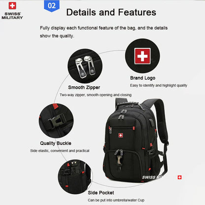Fashion Travel Multifunction Large Capacity Male Bag Usb Charging Waterproof 23 inch Laptop Backpack Men Mochila