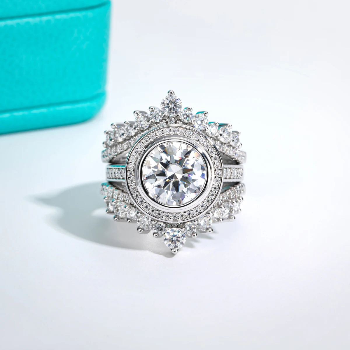 3ct D Color Moissanite Halo Engagement Wedding Ring 925 Sterling Silver Rings For Women Jewelry Wholesale
