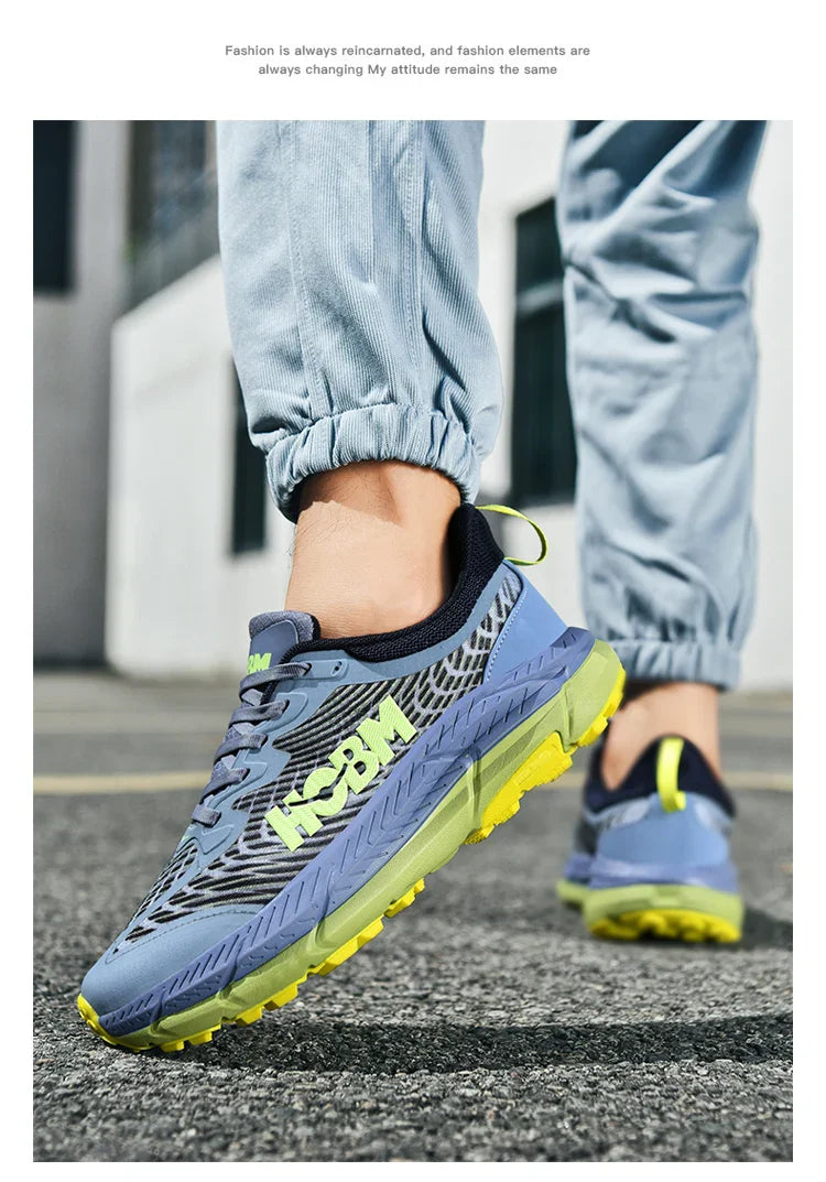 Men's Marathon Shoes Running Shoes Breathable High elasticity Cushioning Male Lightweight Sports Shoes Fitness Training