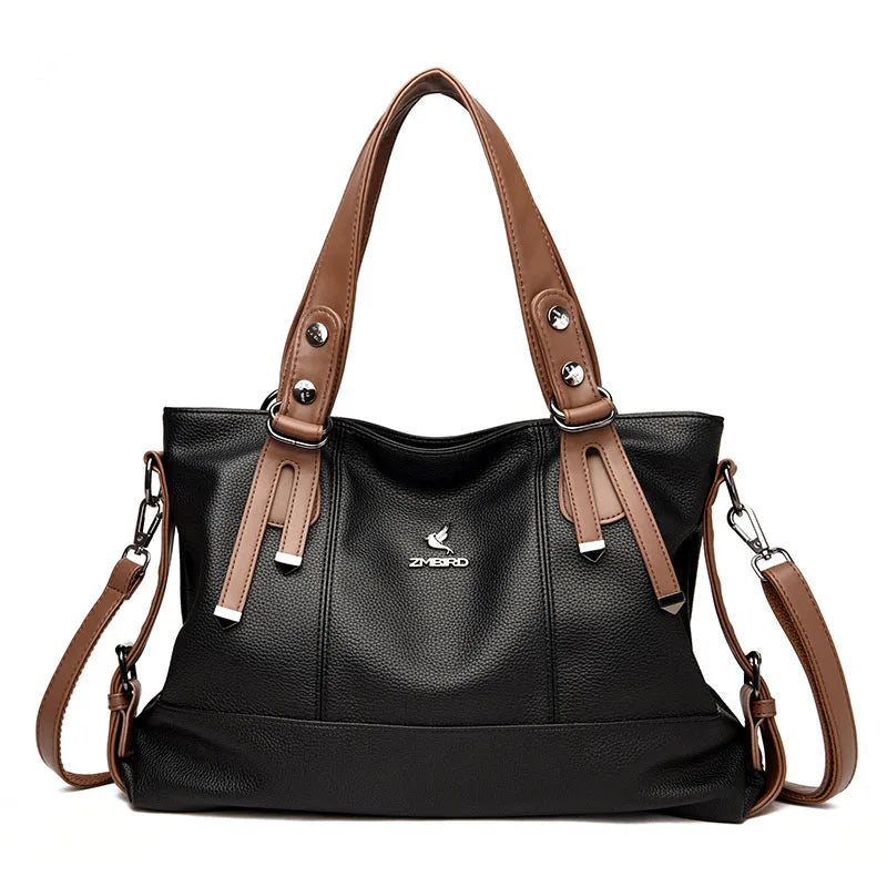 100% Cow Leather Handbag Women Genuine Leather Shoulder Bags Natural High Quality Cowhide Crossbody Large Capacity Messenger Bag