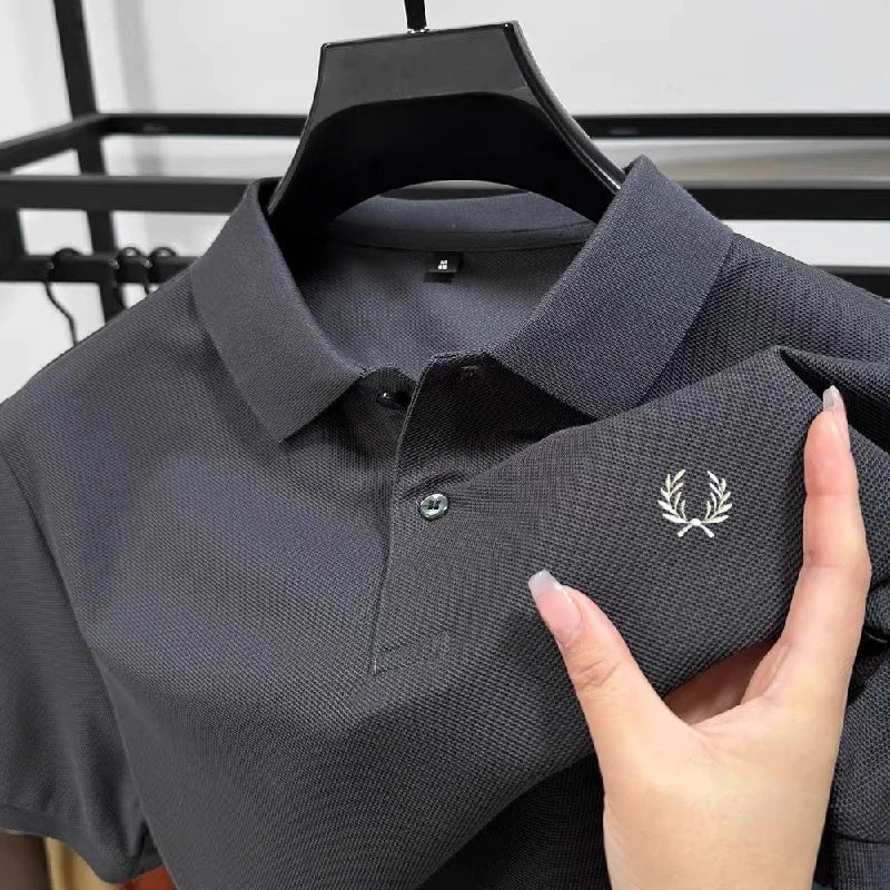 High quality men's heavyweight summer new cotton classic brand embroidered comfortable polo shirt breathable trendy short sleeve