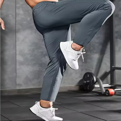 Men's Fitness Pants Zippered Pockets Stretch Sports Pants Running Daily Wear Casual Pants Jogger Man Football Fishing Gift Gym