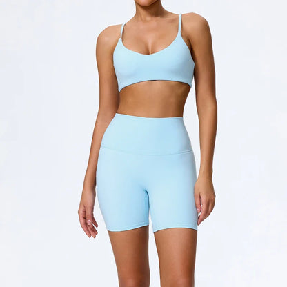 Ctenkevet Summer Women 2Pcs Sleeveless Sports Set Female Gym Two-piece Yoga Set High Waist Breathable legging Sportswear Women