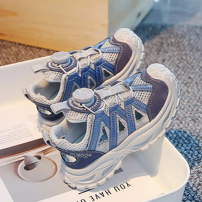 Summer Sport Sandals for Children Hollow Out Breathable Boy's Girl's Adjust Sport Shoes Anti-slippery Soft-soled Kid's Sandals