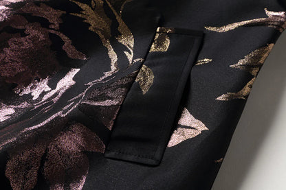 Luxury Women Long Maxi Jacquard Dress Spring Autumn Boho Floral Fashion Clothing Ladies Party Evening Ball Gown