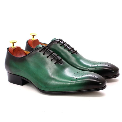 Men's Oxford Genuine Leather Shoes – Formal Lace-Up Business Footwear