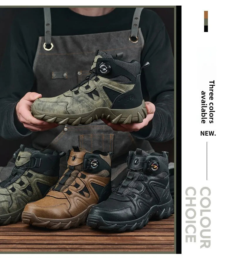 Work Safety Shoes Smash-proof and Puncture-proof Sports Safety Shoes Outdoor Mountaineering Wear-resistant Steel Boots