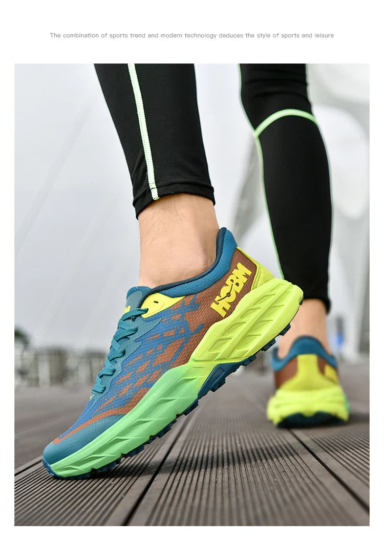Men's Marathon Shoes Running Shoes Breathable High elasticity Cushioning Male Lightweight Sports Shoes Fitness Training