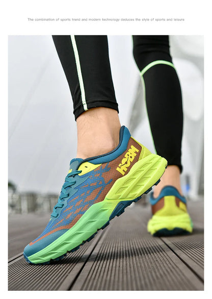 Men's Marathon Shoes Running Shoes Breathable High elasticity Cushioning Male Lightweight Sports Shoes Fitness Training