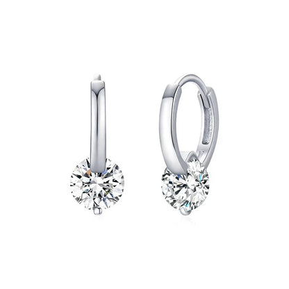 6.5mm 2CTTW Moissanite Wedding Hoop Earrings for Women Charm Lab Diamond Earring Fine Jewelry 100% S925 Sterling Silver