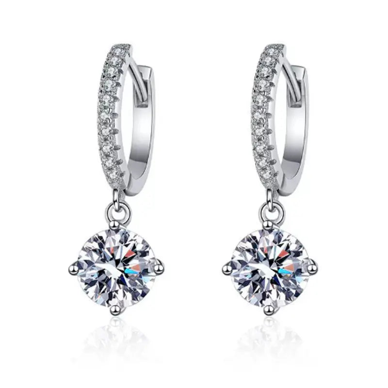 5mm D Color Moissanite Pendant Earring Lab Diamond GRA Certified Fine Jewelry 925 Sterling Silver Earring for Women Man