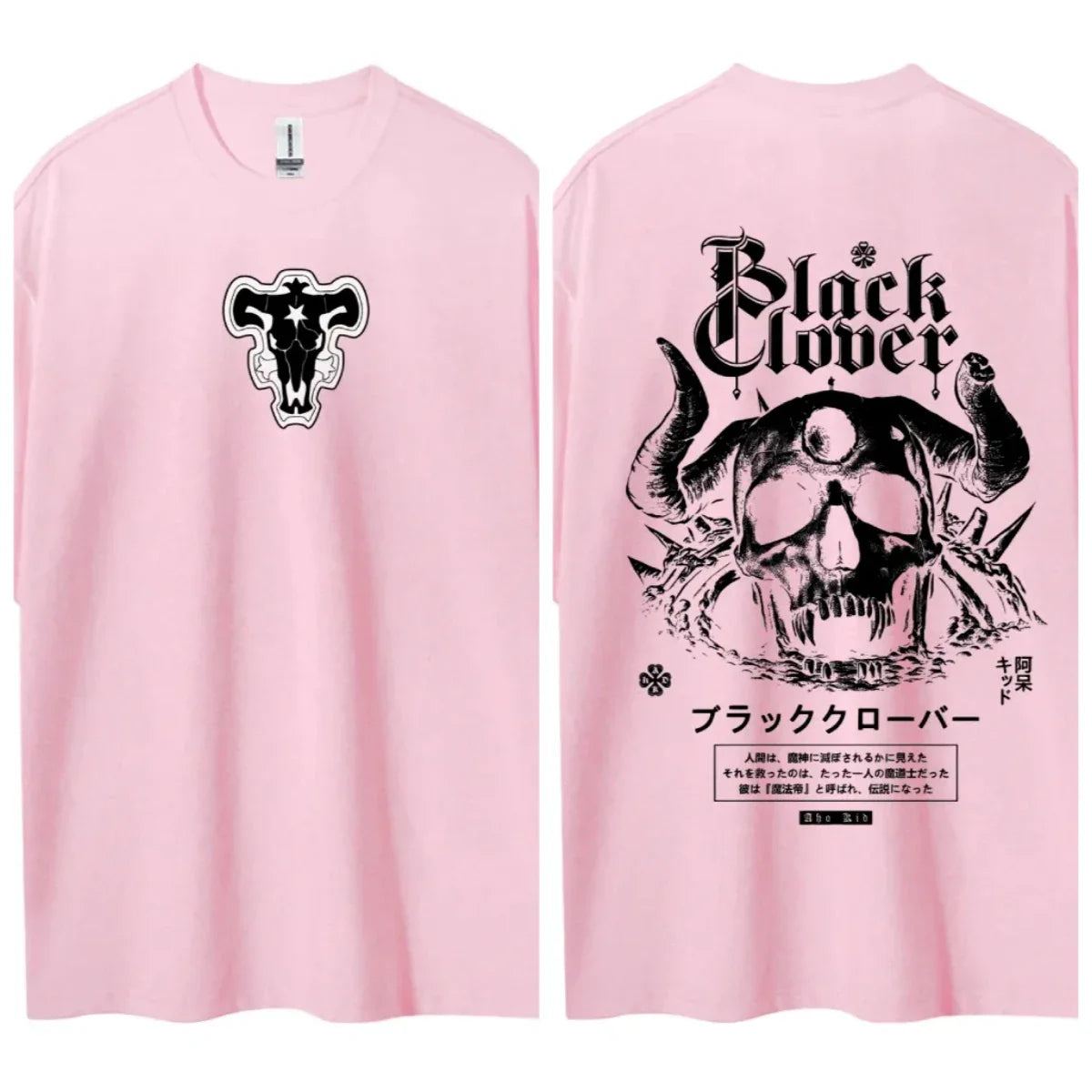 Black Clover T-shirt Men's Pure Cotton Casual  Round Neck T-shirt Short Sleeve Clothing Summer Sports Casual Short Sleeve Top