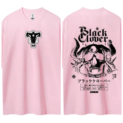 Black Clover T-shirt Men's Pure Cotton Casual  Round Neck T-shirt Short Sleeve Clothing Summer Sports Casual Short Sleeve Top