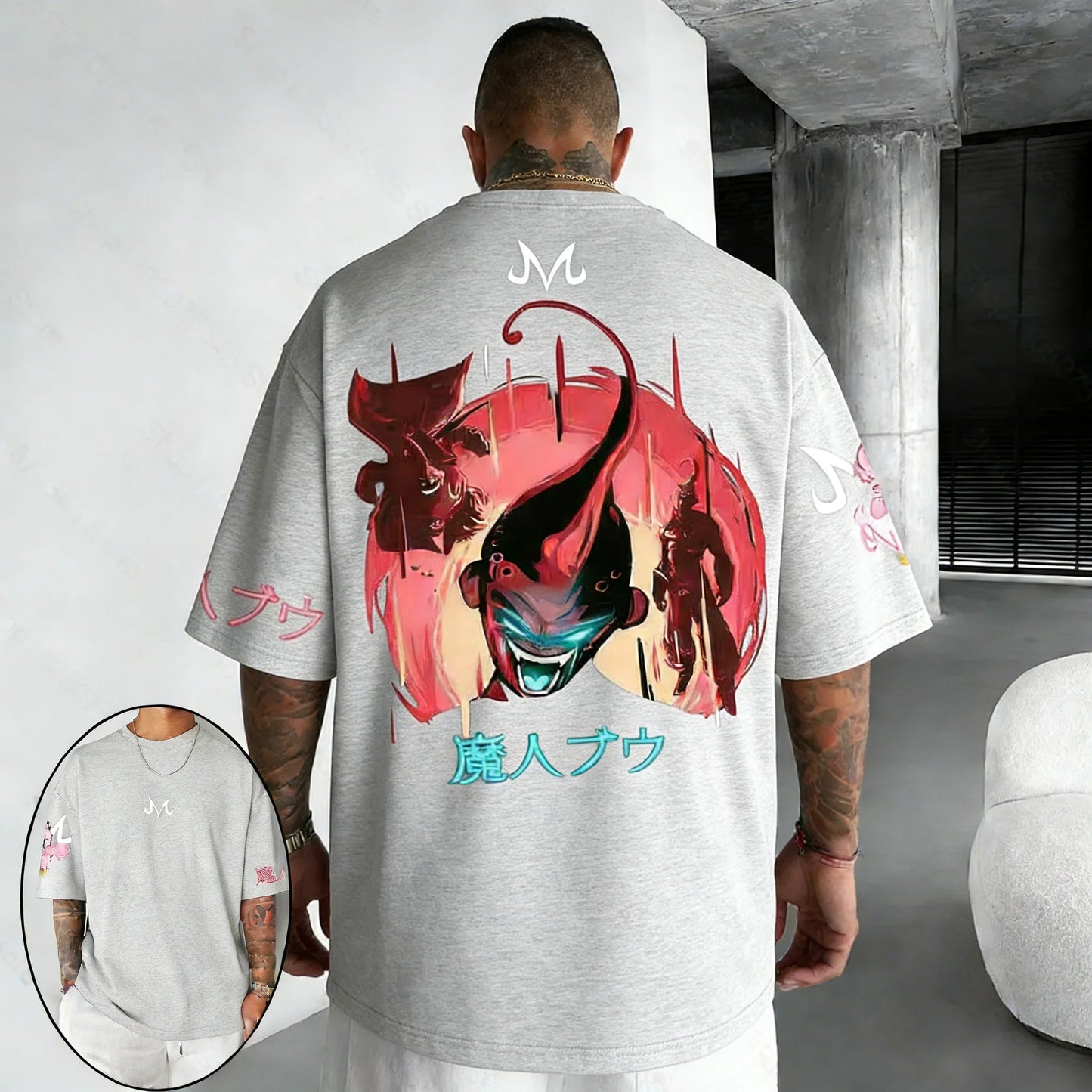 T-shirt Summer New Majin Buu Co Branded Unisex Harajuku Oversized Loose Casual Parent-child Short Sleeved
