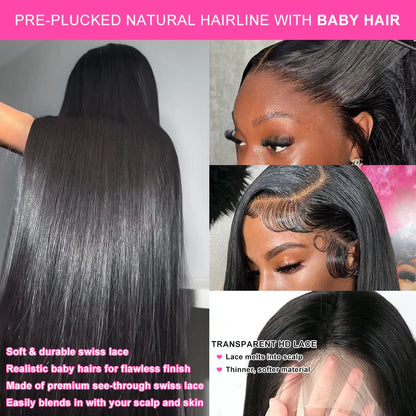 30 40 Inch Straight Human Hair Wigs HD Lace Wig 13x6 Human Hair Bone Straight Lace Frontal Human Hair Wigs For Women