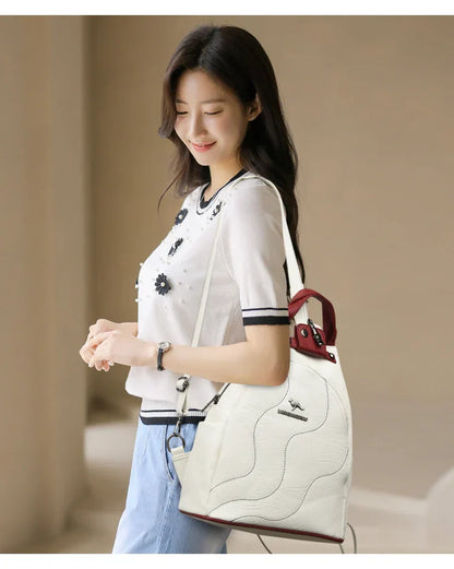 Women Leather Backpacks Zipper Female Chest Bag Travel Back Pack Ladies Bagpack Mochilas School Bags for Teenage Girls Sac A Dos